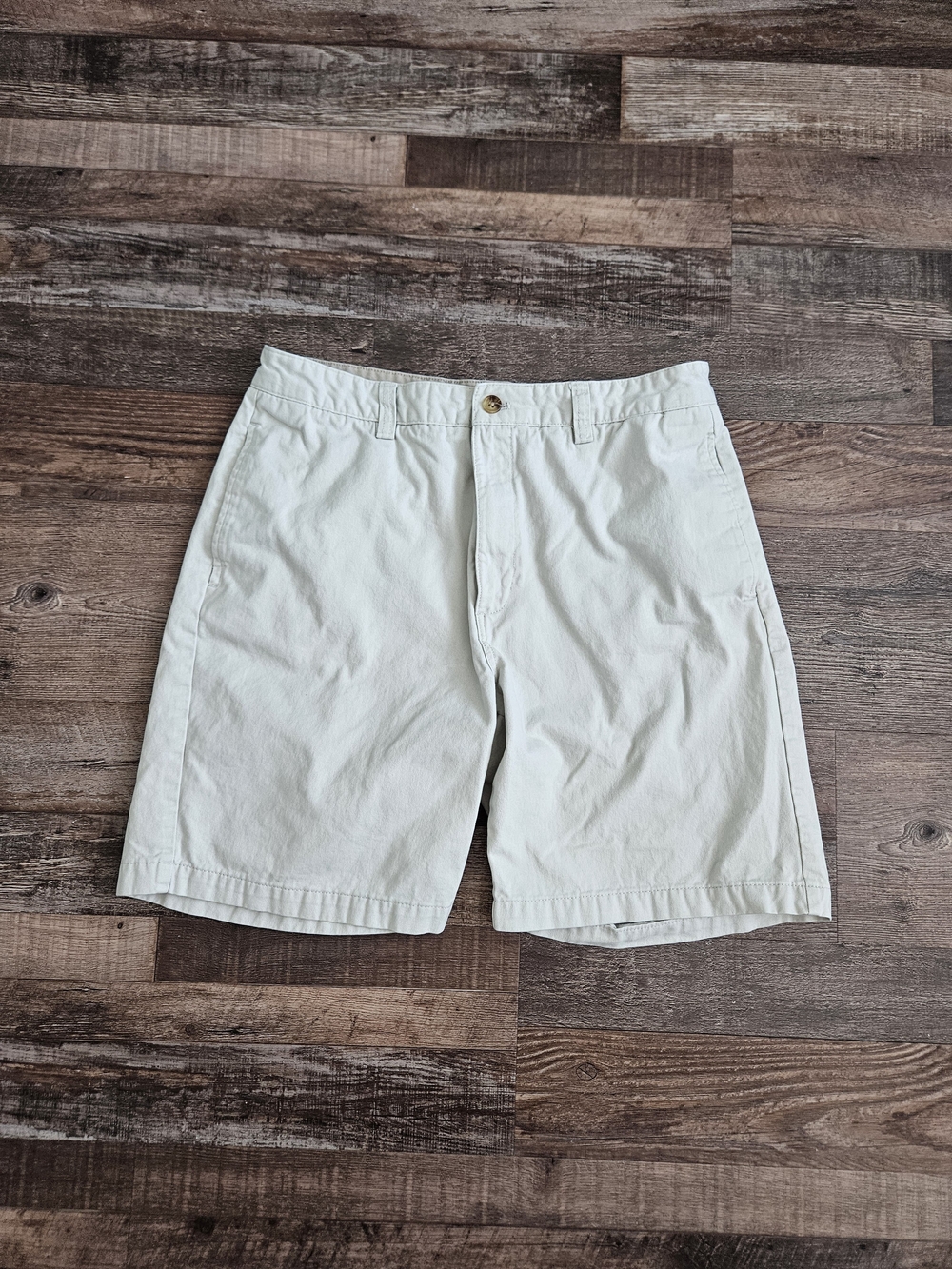 Chaps Light Cream Flat-Front Men's Shorts
